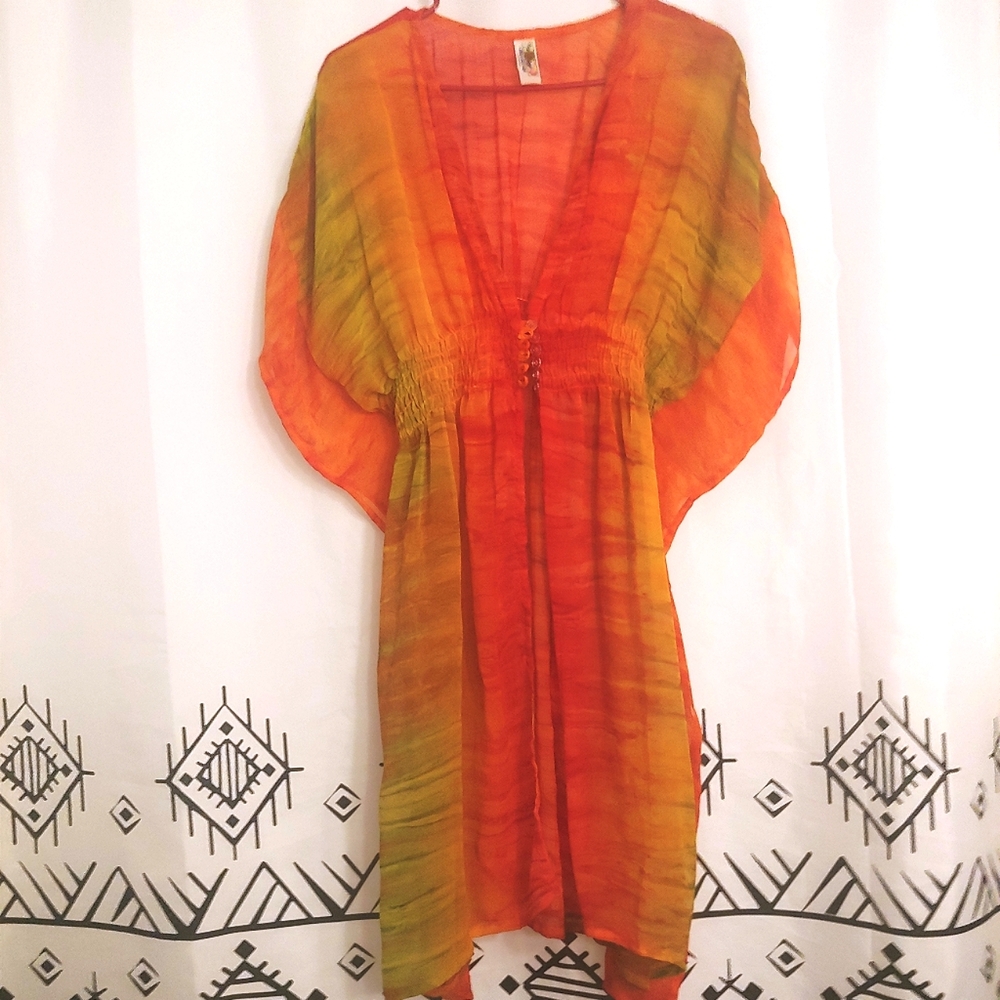 BOHO SWIM COVER UP DRESS "INDIA BOUTIQUE" SIZE SM/MED/LRG